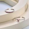 2/4Pcs Finger Ring Heart Shining Cubic Zirconia Inlaid Opening Adjustable Finger Band Jewelry Accessory