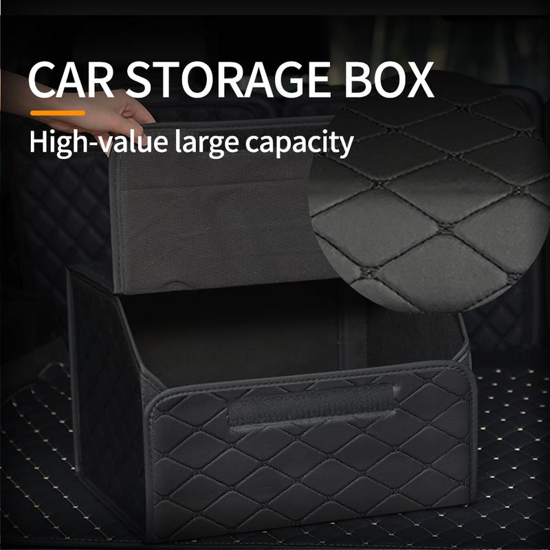 Car PU Leather Trunk Storage Box Portable Foldable Storage Car Multiuse Storage Car Trunk Bag Auto Storag Box