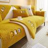 Autumn Lambswool Sofa Cover Thick Plush Back Towel Non-Slip Living Room Sofa Cover L-Shaped Sofa Armrests Dust-Proof Warm Cover