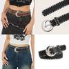 Korean Style Pu Leather Belt For Women With Vintage Handcrafted Rope Detailing For Daily Use