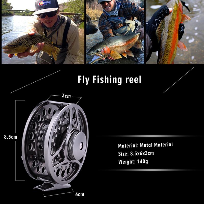 Комбинированная удочка и катушка нахлыстом Портативная удочка нахлыстом с катушкой из алюминиевого сплава для ловли форели