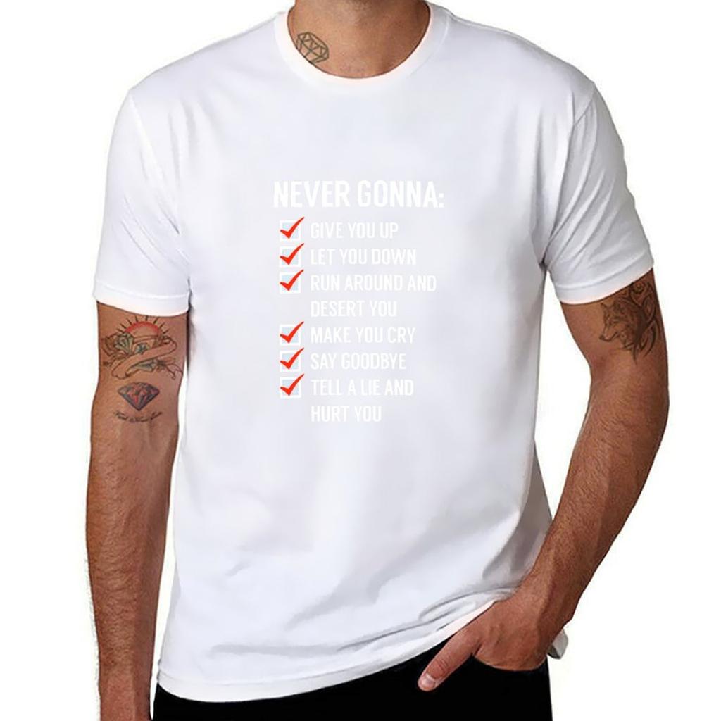Rick Astley Never Gonna Give You Up Tshirt Breathable Gym Short Sleeve Tshirt