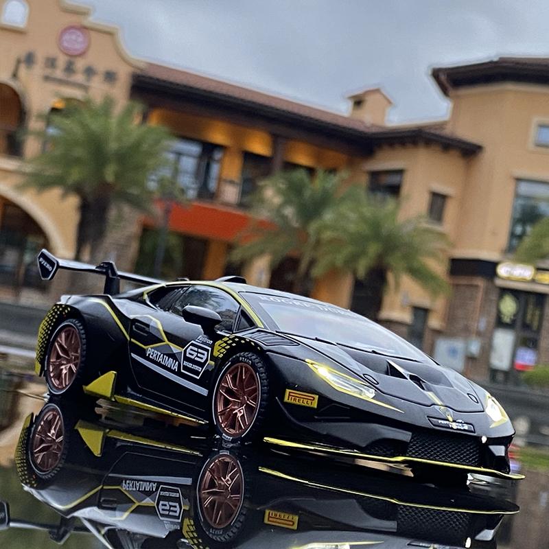 Масштаб 1/32 Lambo Huracan ST EVO, литая под давлением модель автомобиля, игрушечный автомобиль с откатным механизмом, звуком и светом для детей, коллекция подарков для мальчиков и девочек
