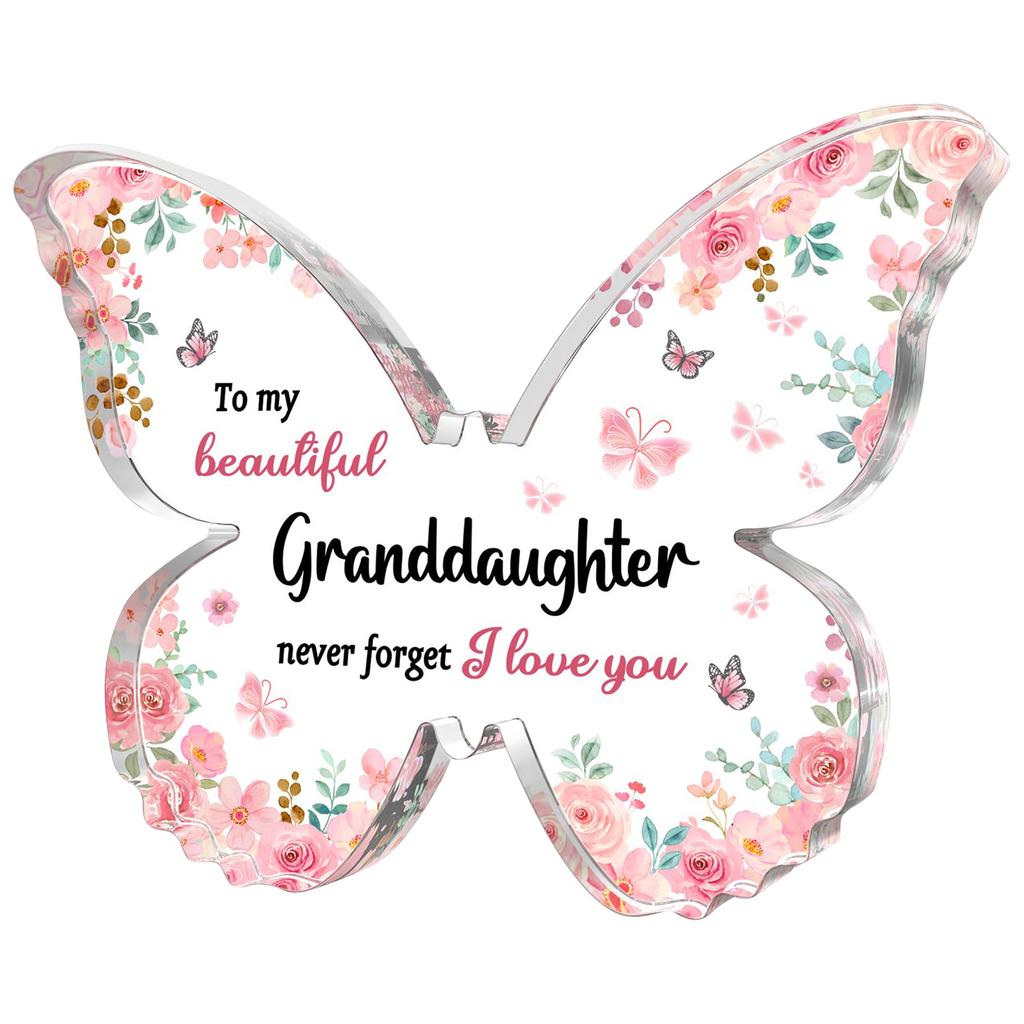 1pcs Personalized Acrylic Pink Butterfly Custom Wedding Name Baby Baptism Mirror Black Engraved Tag Decoration Ornament Gift