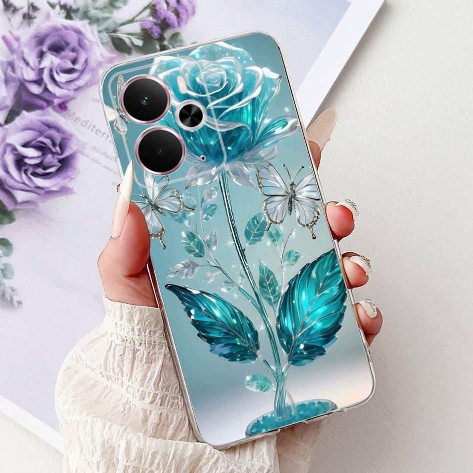 Чехол Для Realme 14 5G Новый Стильный Розовый Бабочка Луна Мягкий Силиконовый Чехол Coque Для Realme14 14X 14T Бампер Realme14T 14 X Funda