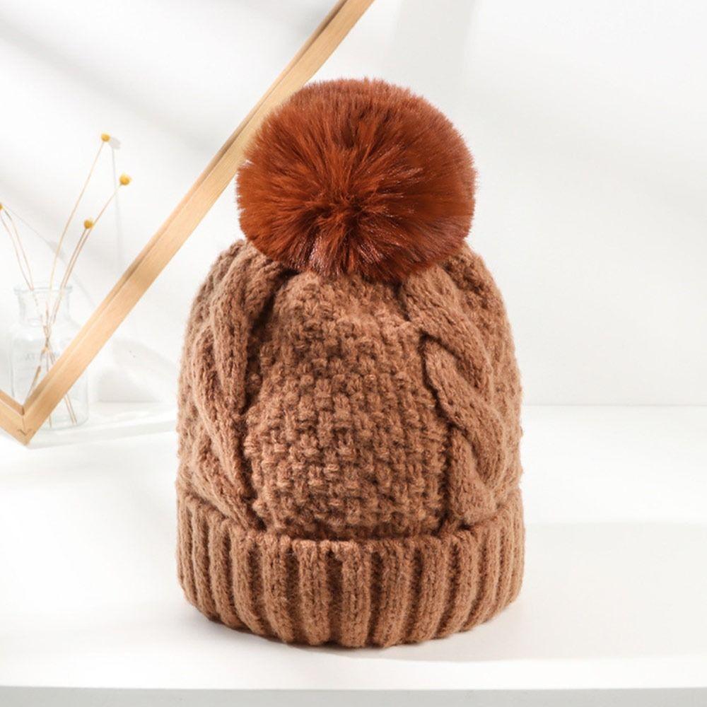 Outdoor Thickened Winter Hat Ear Protection Keep Warm Knitted Cap Plush Elastic Beanie Hats for Men Women