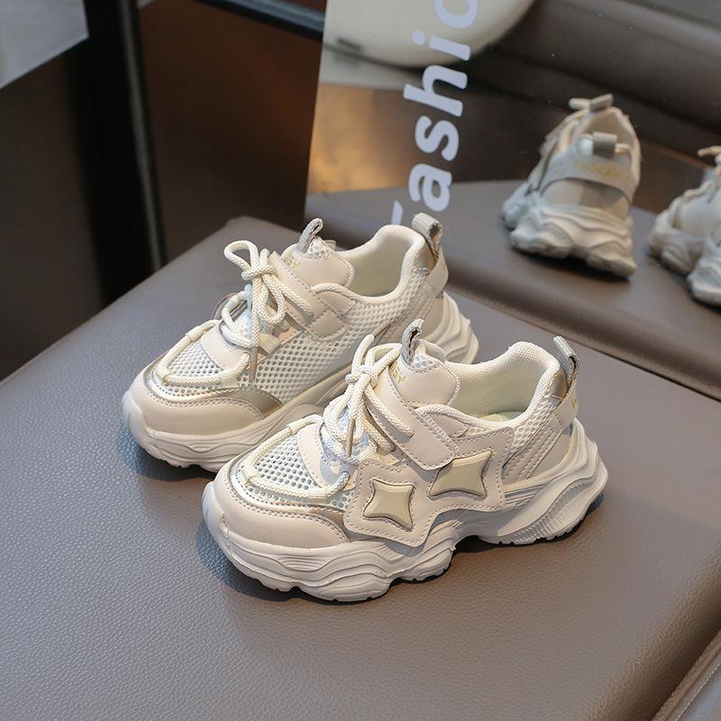 New Children's Sneakers Spring Autumn Mesh Sports Shoes for Girls Fashion Causal Kids School Chunky Basketball Shoes Non-slip