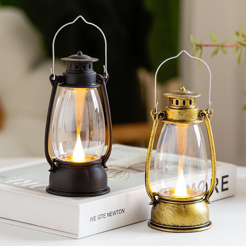 Ретро Портативный Ночник Мини Атмосферный Фонарь в виде Лошади Настольное Украшение Фото Декорация Реквизит Керосиновая Лампа