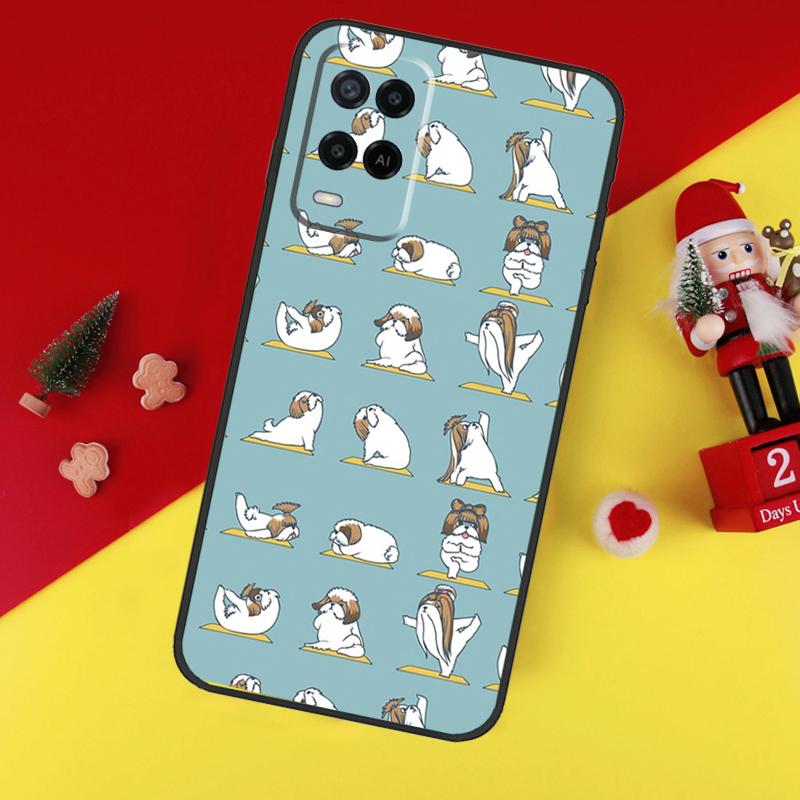Cartoon Shih Tzu Dog Case For Oppo A94 A74 A54 A60 A40 A80 A16 A76 A96 A98 A58 A78 A18 A38 A57 A17 A15 A5 A6 Pro