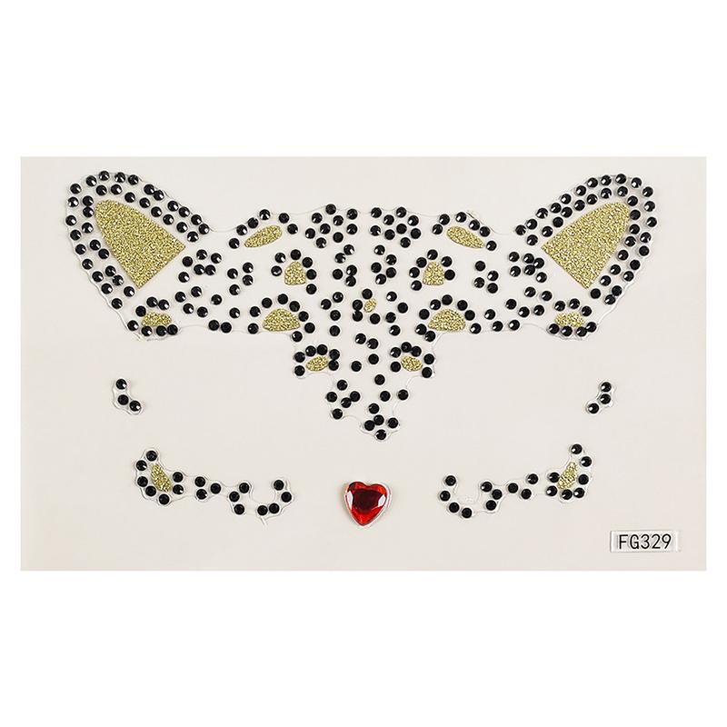 1 шт. 3D акриловая наклейка для дрели, милые наклейки для лица кошки, шар, вечерние украшения для лица, алмазный маскарад, временные татуировки, наклейки