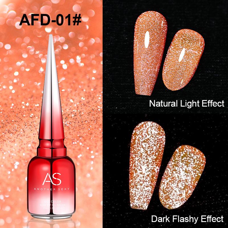 Explosive Fluorescent Broken Diamond Nail Polish Glue Colorful Reflective Bouncy Nail Polish Glue for Nail Salons Phototherapy Glue