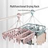 Windproof 32-Clip Plastic Hanger: Multifunctional Clothes & Socks Drying Rack for Adults & Children, Portable and Durable.