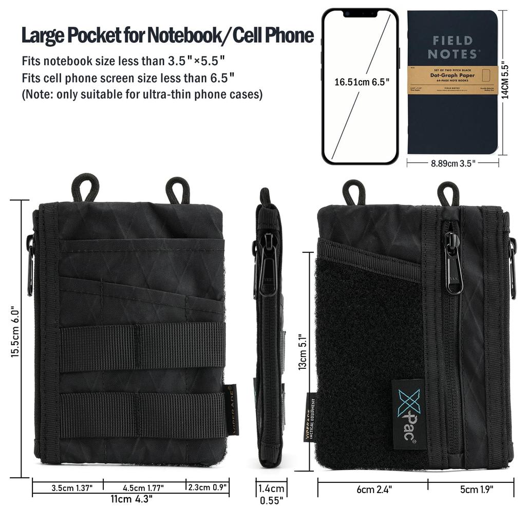 Органайзер для кармана VIPERADE VE16 X-Pac, EDC-подсумок для мужчин, EDC-органайзер для кармана с 7 отделениями, кошелек-подсумок для мультитула, карманный подсумок для
