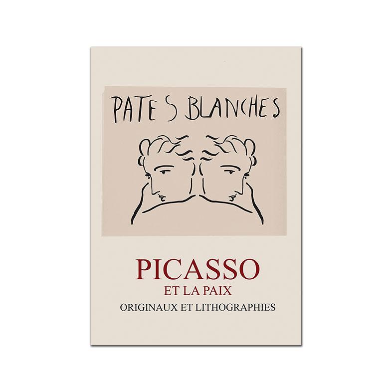 Абстрактный постер ПИКАССО середины века, ботаническая картина на холсте, нейтральная художественная печать, современная настенная картина для гостиной, домашний декор