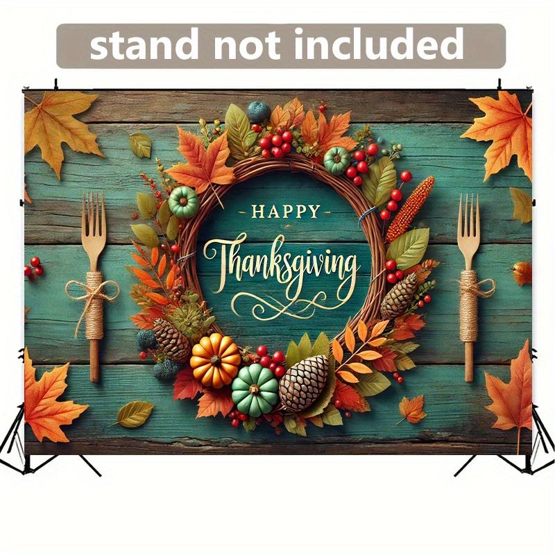 One background banner, Thanksgiving autumn leaf decorative fabric wall decoration, polyester fabric, party decoration