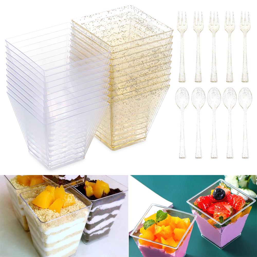 Transparent Trapezoidal Container Party Supplies Disposable Cups Dessert Cup Pastry Tools Mousses