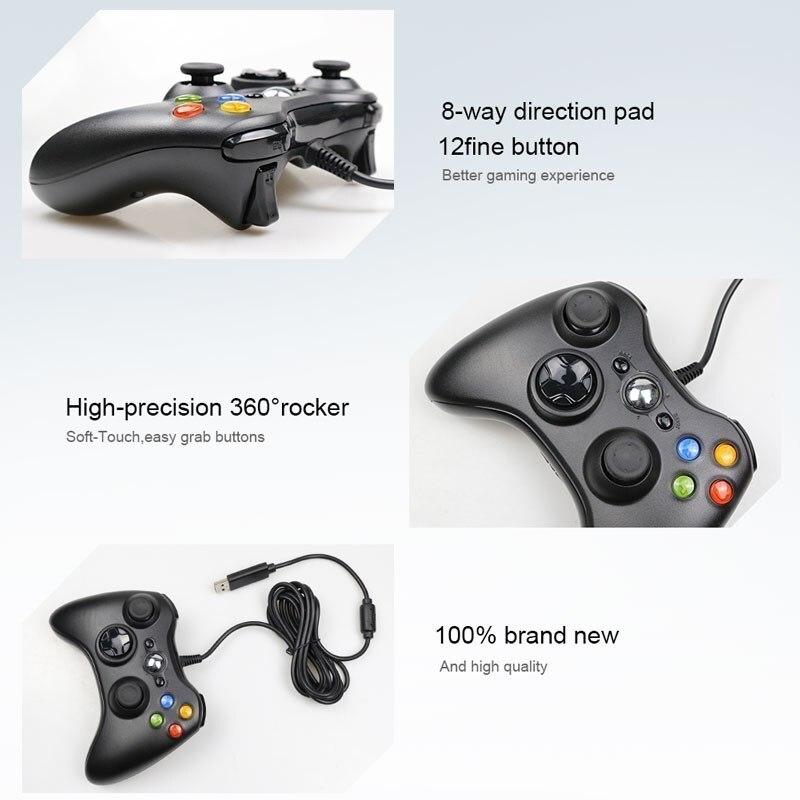 Для Xbox 360 Проводной игровой контроллер USB Проводной джойстик Геймпад для Microsoft Xbox 360 ПК Windows 7, 8, 10 с двойной вибрацией Турбо 1