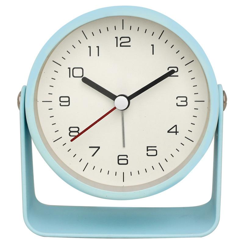 3.5 Inch Analogue Alarm Clock Silent Non-Ticking Bedside Clock Adjustable Angle Desk Clock with Light