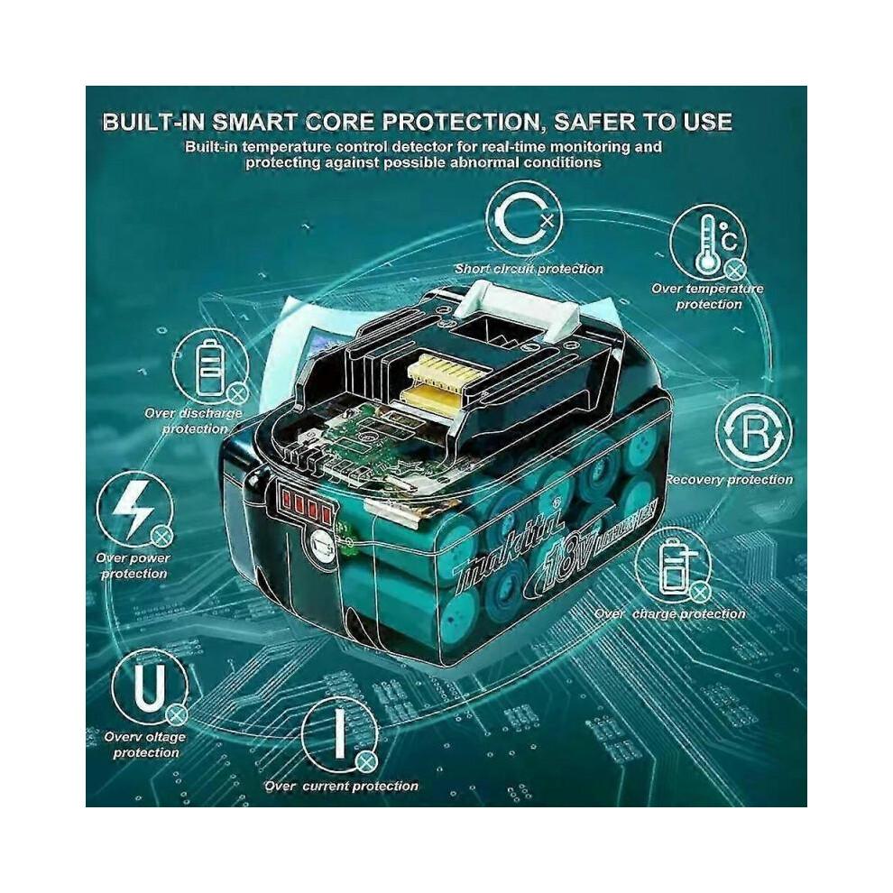(6,0 Ач 3 шт.)100% Аккумулятор Makita 6 Ач 18 В Makita Bl1830b Bl1850b Bl1850 Bl1840 Bl1860 Bl1815 Замена Литий-ионного аккумулятора-fj