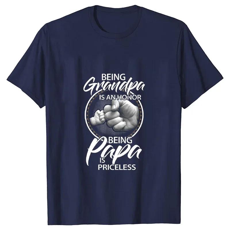 Хип-хоп футболка мужская уличная одежда Веселье быть дедушкой - это честь Быть папой бесценно Футболка 2023 Мужская футболка Папа Папа Топы Футболки