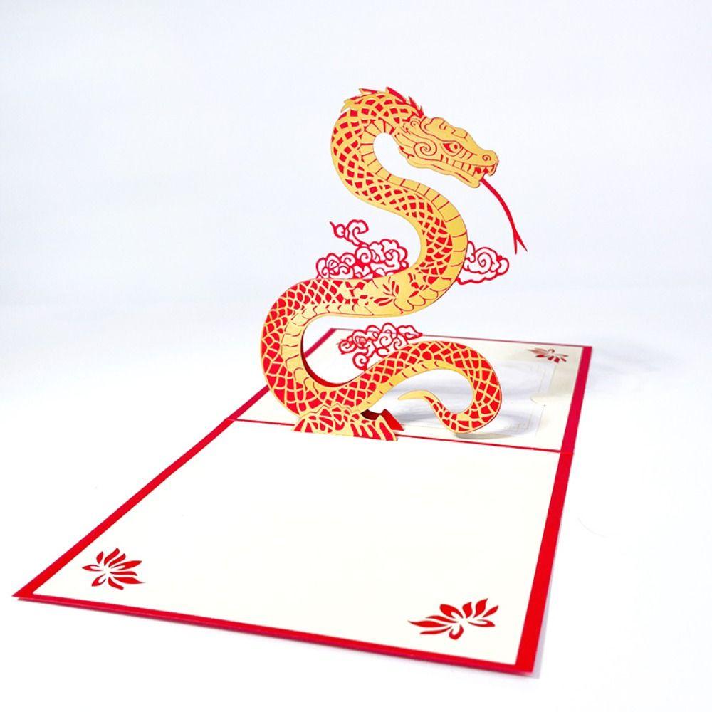 Hot Stamping 3D New Year Gift Card Foldable Message Card  Lunar New Year Gifts