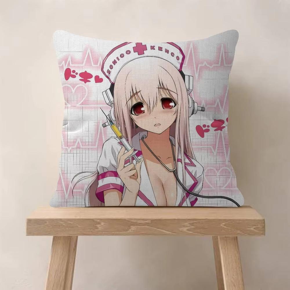Beautiful Super Sonico Anime Cushion Cover Decor Pillowcase Home Sofa Pillow Cover