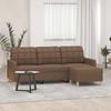 VidaXL 3-seater Sofa with Footrest Brown 180 Cm Fabric, Sofa, Sofa with Footrest, Three-seater Sofa, 3201004