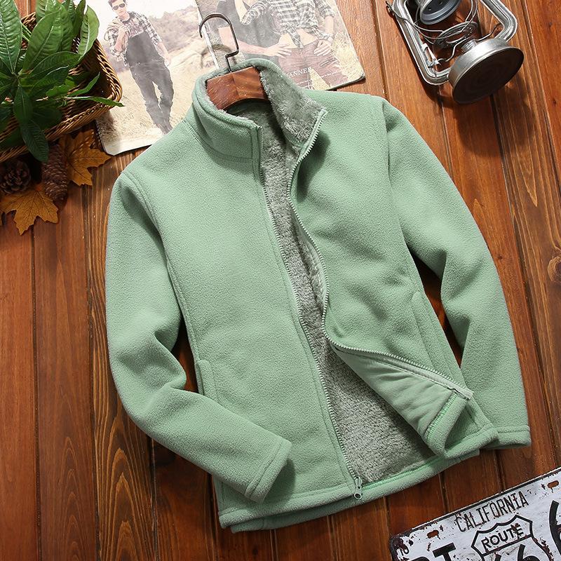 Зимний свитер, пальто, флисовая куртка, толстая однотонная куртка из кораллового флиса