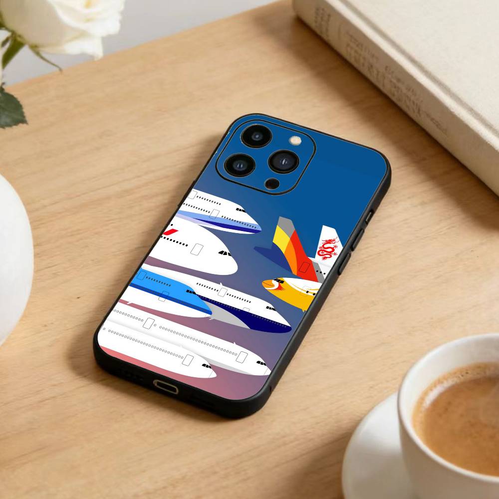 Чехол для телефона с рисунком самолета в стиле граффити для iPhone 17 16 15 14 13 12 Max Plus, силиконовый, черный
