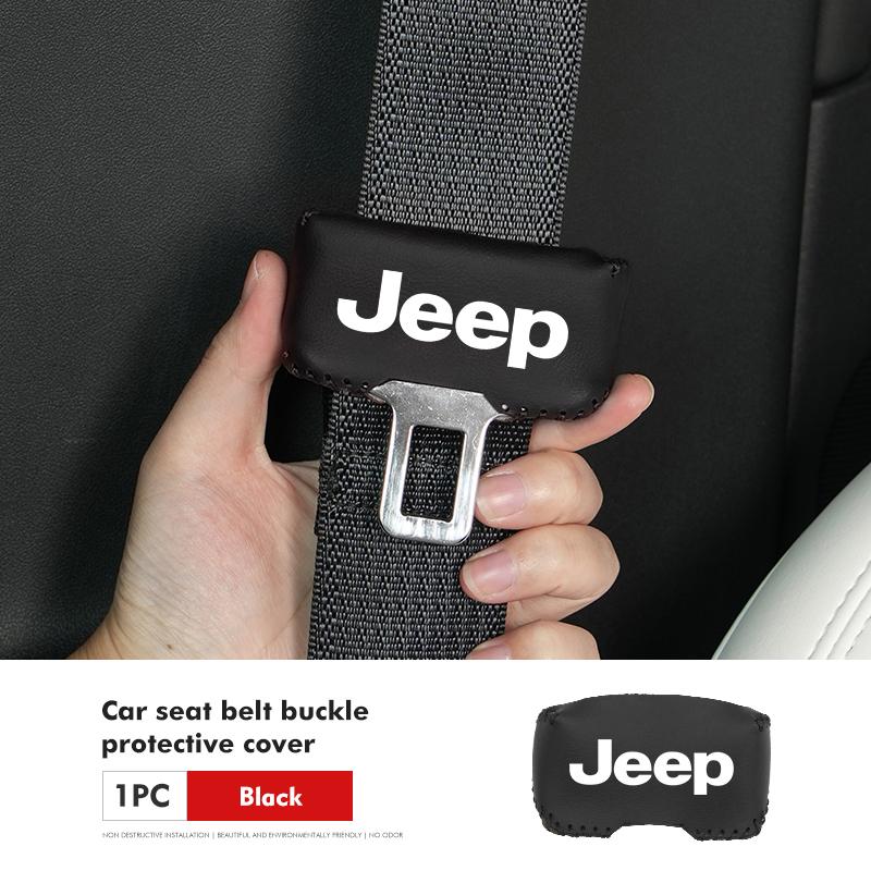 AIB3 Для автомобиля Jeep Застежка ремня безопасности Заглушка Клипса для ремня безопасности автомобиля из кожи Защитные чехлы Cherokee Patriot Liberty Wrangler JK JL