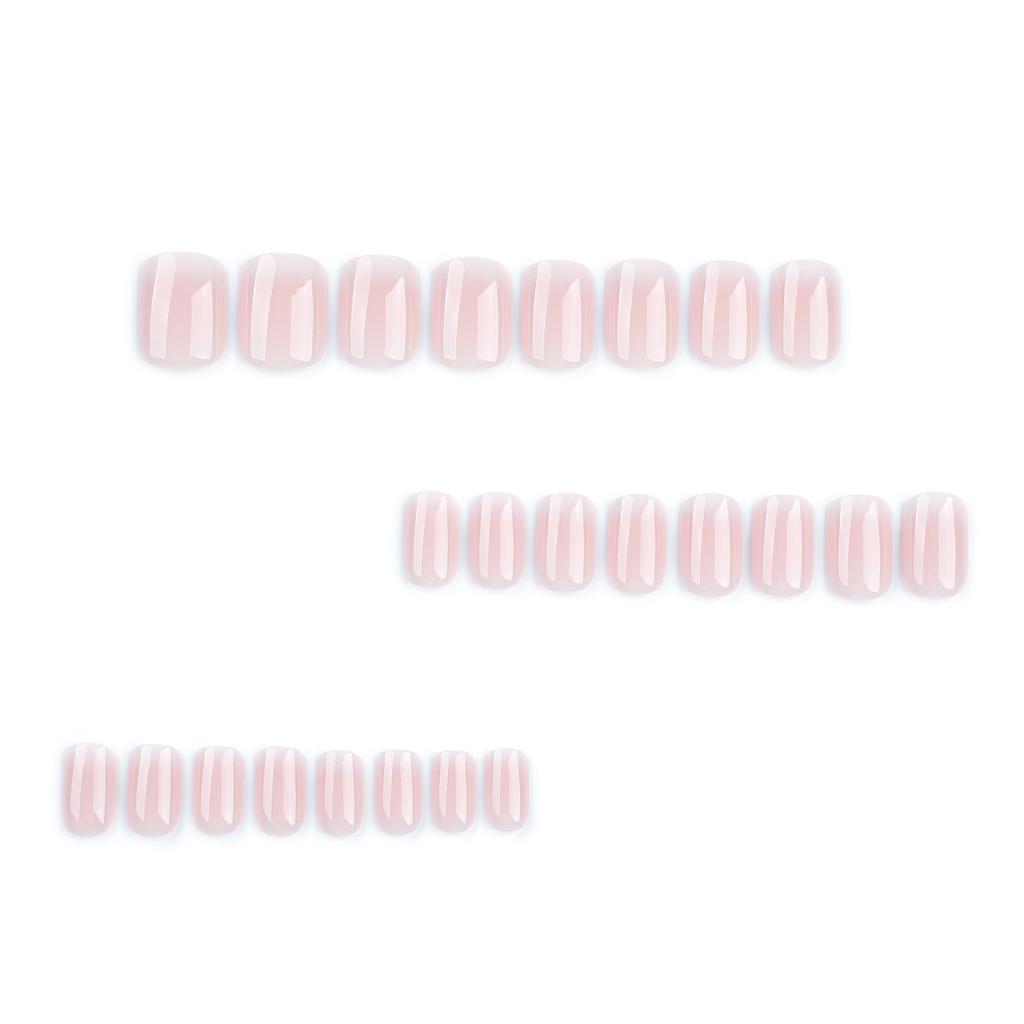 24 шт. Простой французский розовый белый постепенное изменение накладной ноготь короткий квадратный розовый маникюр накладной ноготь часть накладной ноготь