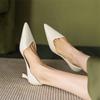 Модные новые весенне-летние туфли из спилковой кожи для женщин с острым носком, женские туфли-лодочки, туфли на высоком каблуке, модные лаконичные женские туфли