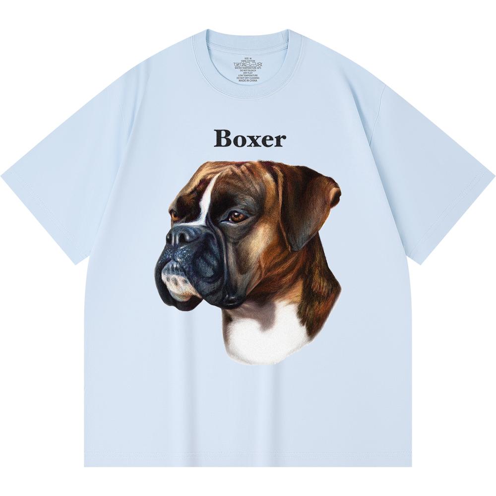 Футболка из 100% хлопка плотностью 230 г/м2, боксеры с принтом, забавная футболка из чесаного хлопка в стиле Харадзюку