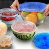 6Pcs/lot Food Adjustable Elastic Silicone Cover Cap Universal Expandable Lids for Cans Dishes Bowl Reusable Stretch Kitchen