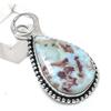 Larimar Gemstone 925 Sterling Silver Jewelry Pendant 1.97"