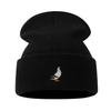 Autumn and winter new knitted hat pigeon embroidery beanie men and women outdoor shopping sports warm pile hat tide
