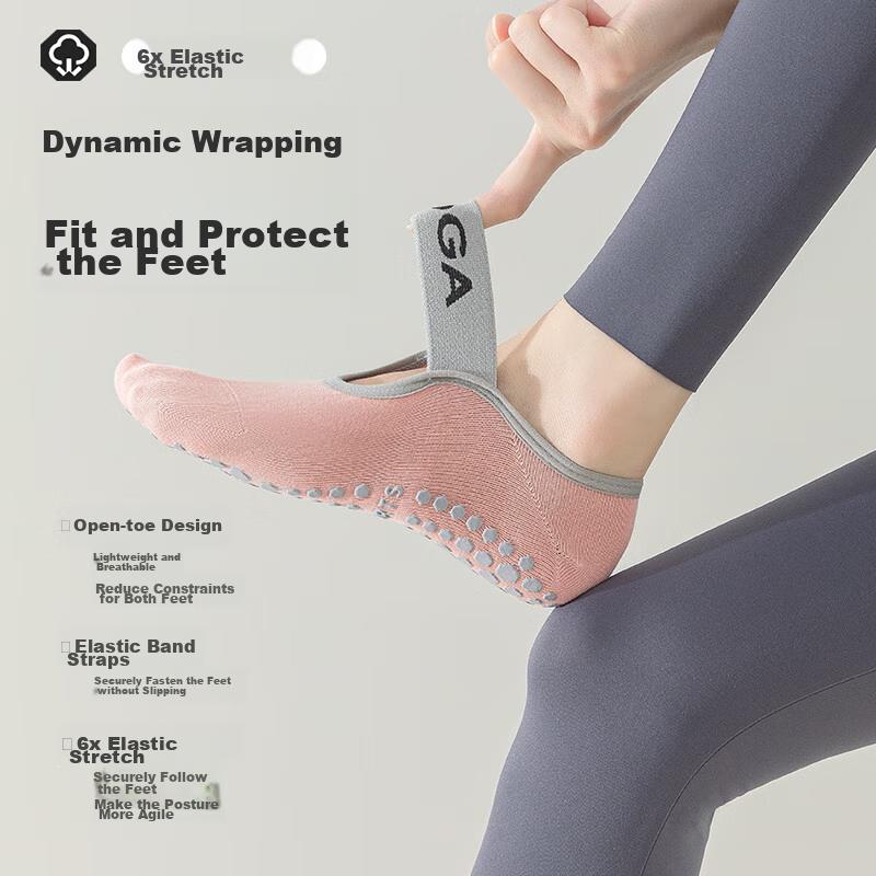 Ziyouxi Yoga Socks for Women, Non-Slip Shock-Absorbing Sports Fitness Short Socks, Pilates Dance Seamless No-Heel Boat Socks for Spring And Summer