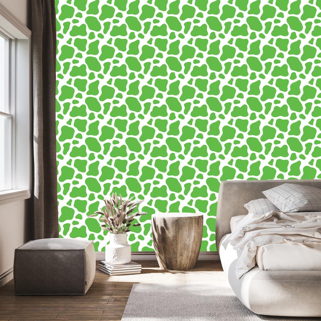 Cow Patches Wallpaper Green and Mint for Living Room and Bedroom 50x1000