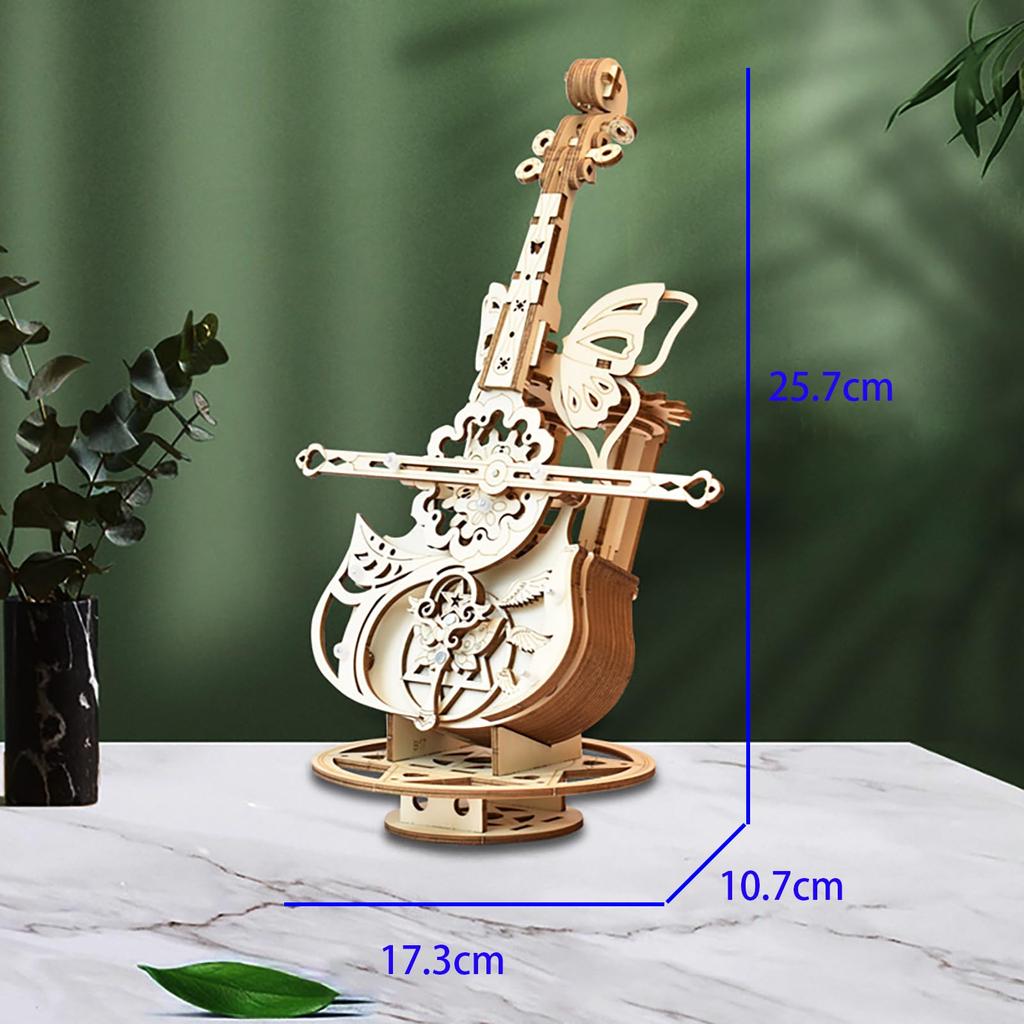 AIJUYE 3D Music Wooden Wooden Handmade Wooden 3D Educational Killing Assembly Craft For Elementary School Upper Cello Holiday Gift Puzzle, Box,