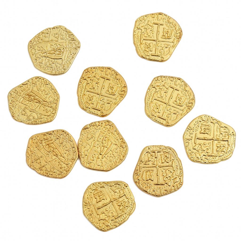 Игрушка «Сокровище пирата» из золотой монеты Испании, металлическая игра для вечеринок (50 шт.)
