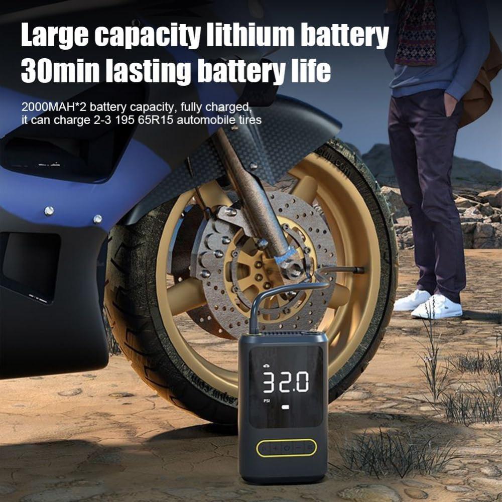 Portable Air Compressor, 150PSI Cordless Car Tire Inflator Pump 4000mAh Rechargeable Air Pump with Auto Shutoff, 4 Inflation Modes, LCD Screen