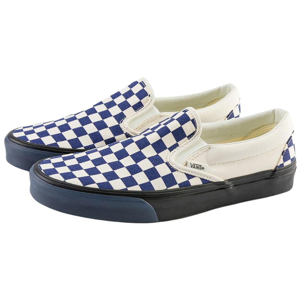 Vans КЛАССИЧЕСКИЕ СЛИПОНЫ Износостойкие Низкие Кеды для Скейтборда Унисекс Белые Синие Кроссовки VN000EACGJT