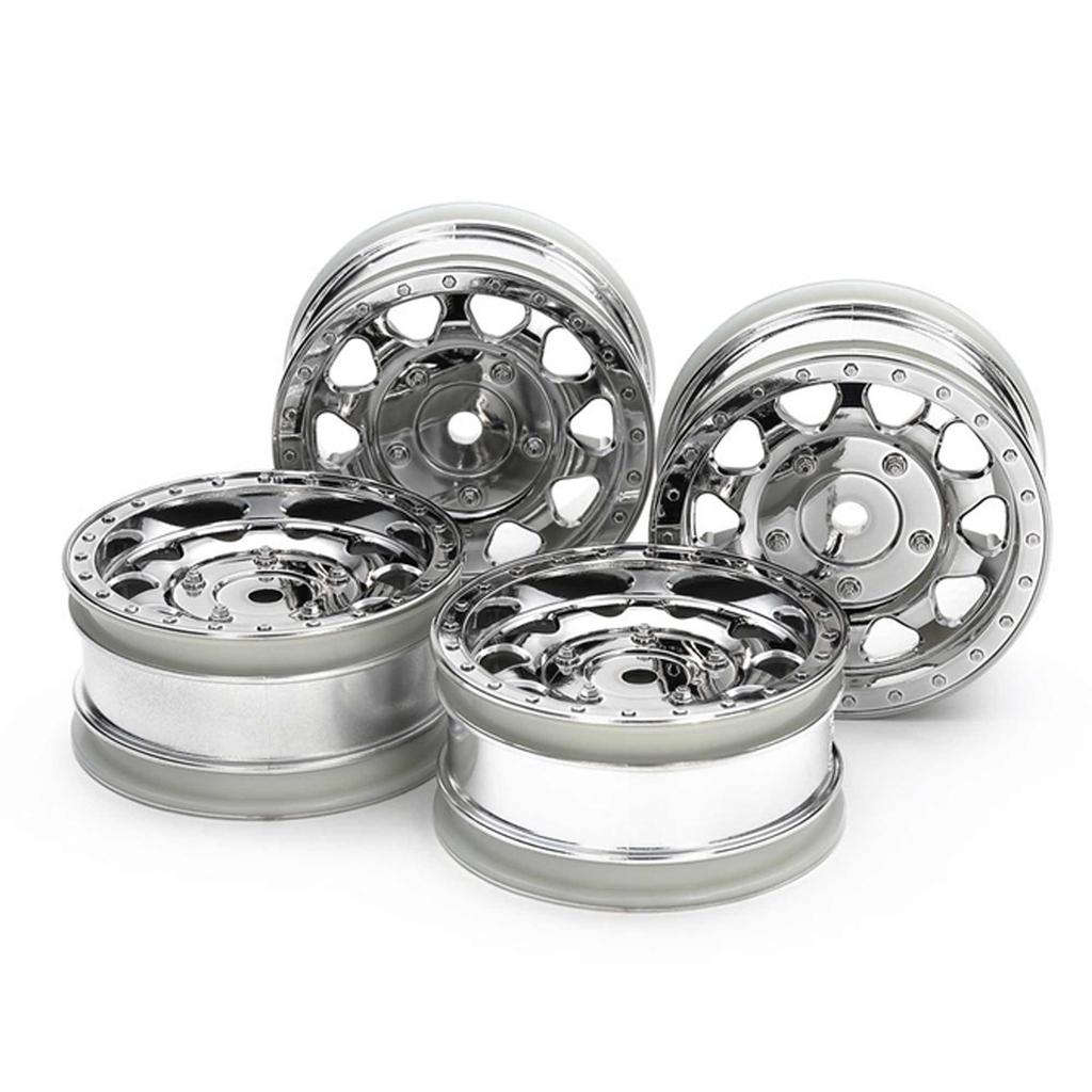 TAMIYA RC Spare Parts BBX 4 Chrome Plated Wheels Offset 51715 No.1715 SP.1715 (26mm Width, +2mm)