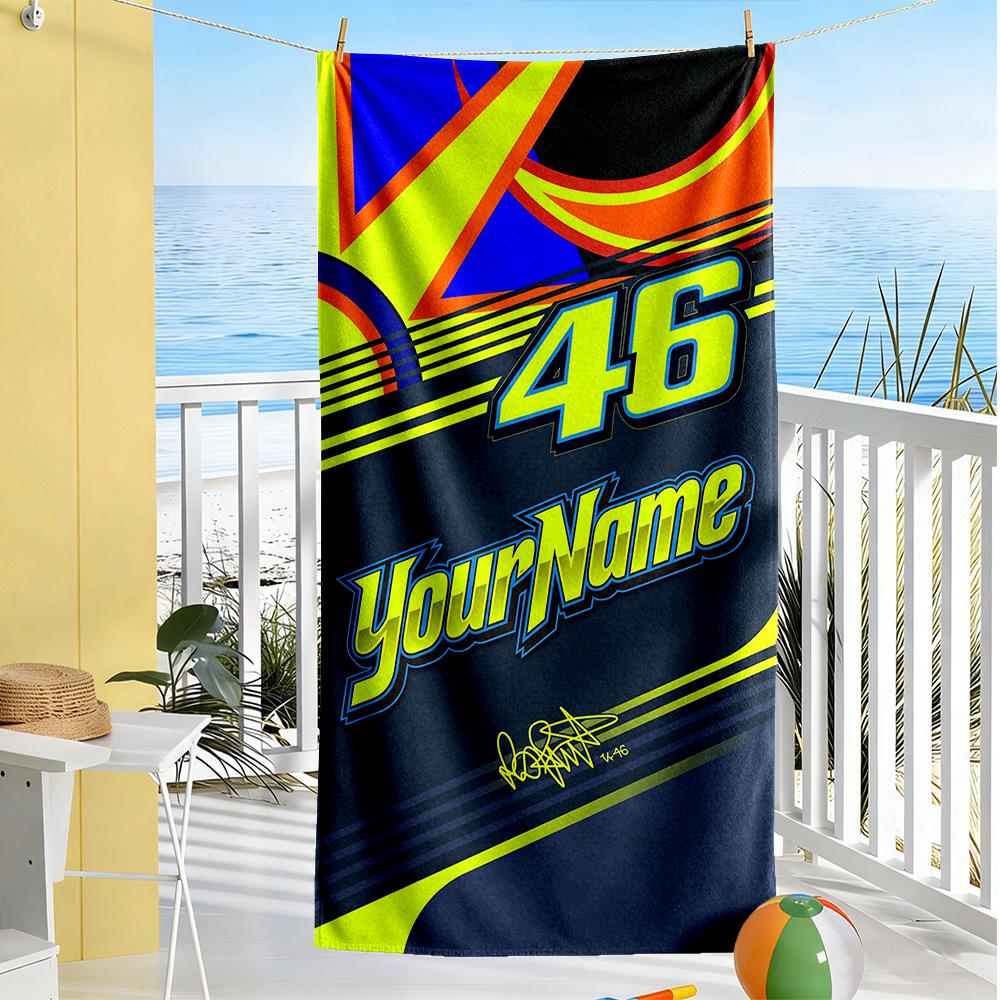 Doctor46 Customize Your Name Beach Towel Super Soft Absorbent