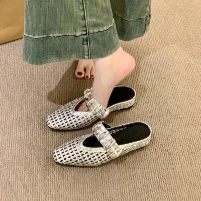 Сияющая Галактика~ Стразы внутренняя высота увеличение баотоу полушлепанцы детская обувь новая летняя сетка полые серебряные сандалии