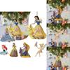 Delightful Snow White Ariel Belle Rapunzel Acrylic Pendant Ornaments Xmas Tree Decor