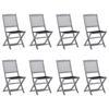 Day and Night - Day and Night Folding Garden Chairs 8 Units and Cushions Solid Acacia Wood