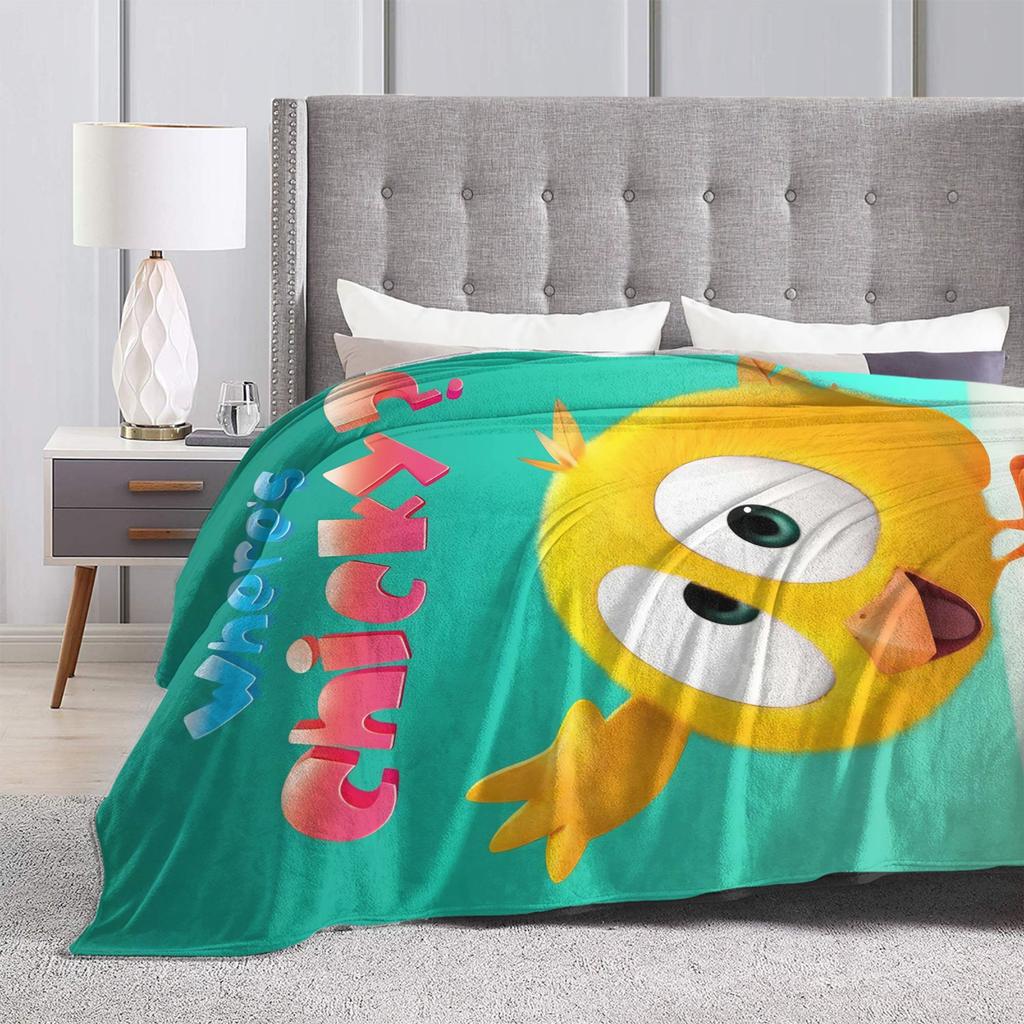 Where's Chicky Blanket Picnic Flannel Throw Blanket For Bedroom Warm Soft Design Quality Bedspread Gift