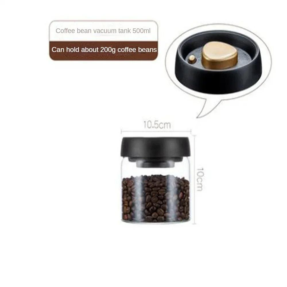 Vacuum Sealed Glass Mason Jars with Lid Coffee Bean Tank Household Food Storage Moisture-proof Air Extraction Airtight Container