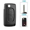 KEYYOU 10pcs 2/3 Buttons Car key Case for Peugeot 207 307 308 407 607 807 For Citroen C2 C3 C4 C5 C6 Flip Car Key shell